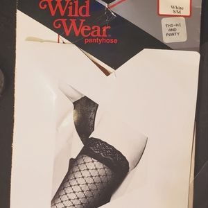 🤍White Lace Thigh High Hose With A Backseam & Matching Panty Sz SM🤍